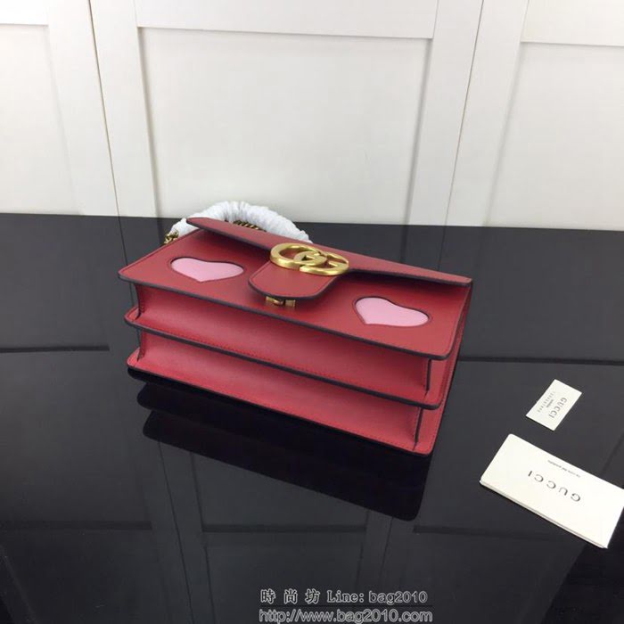 GUCCI古馳 新款 專櫃品質 原單 431777 紅心 鏈條單肩斜挎包HY1318